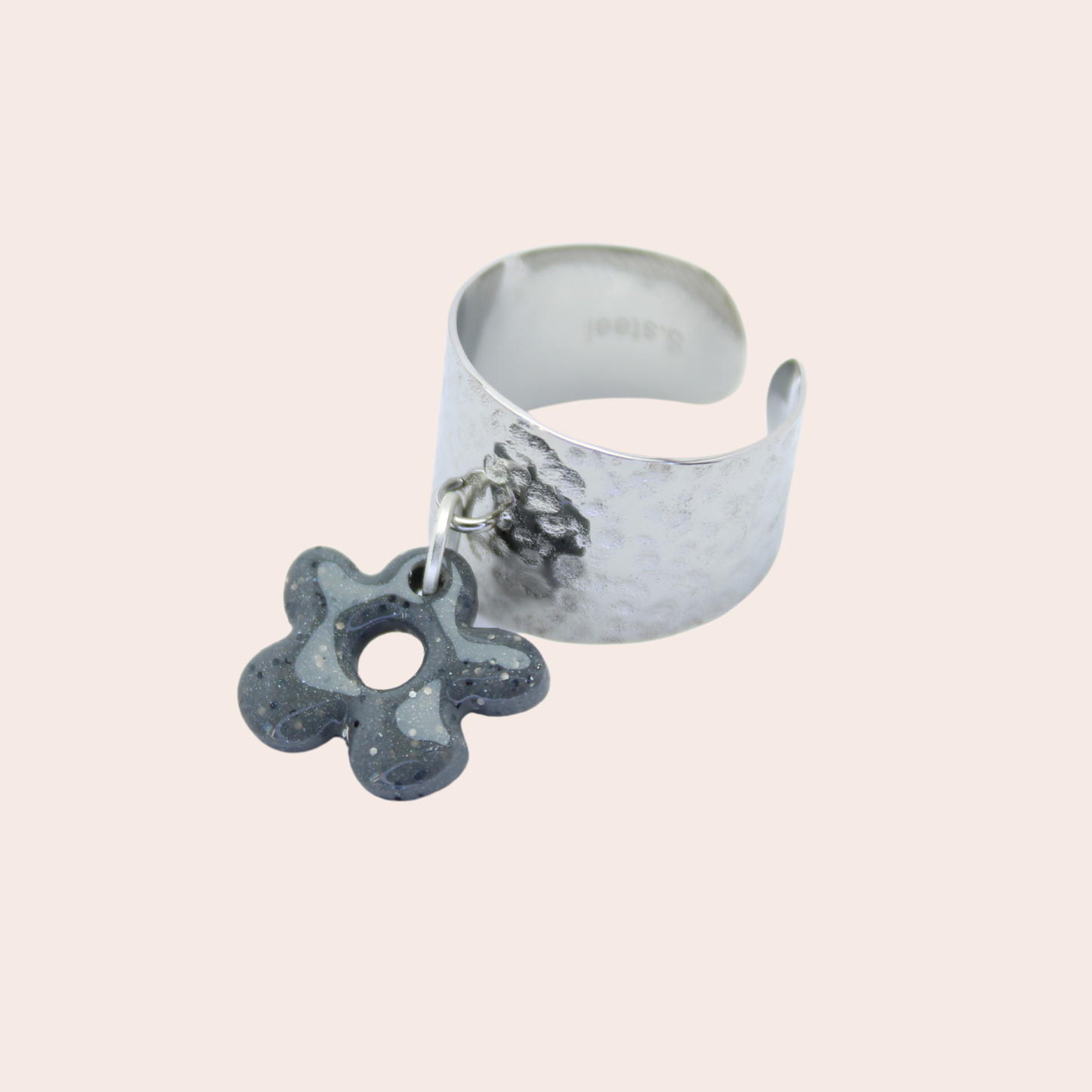 Bague Fleur Gris