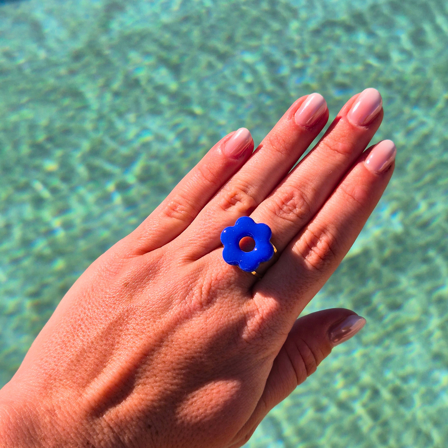 Bague Fleur Bleu