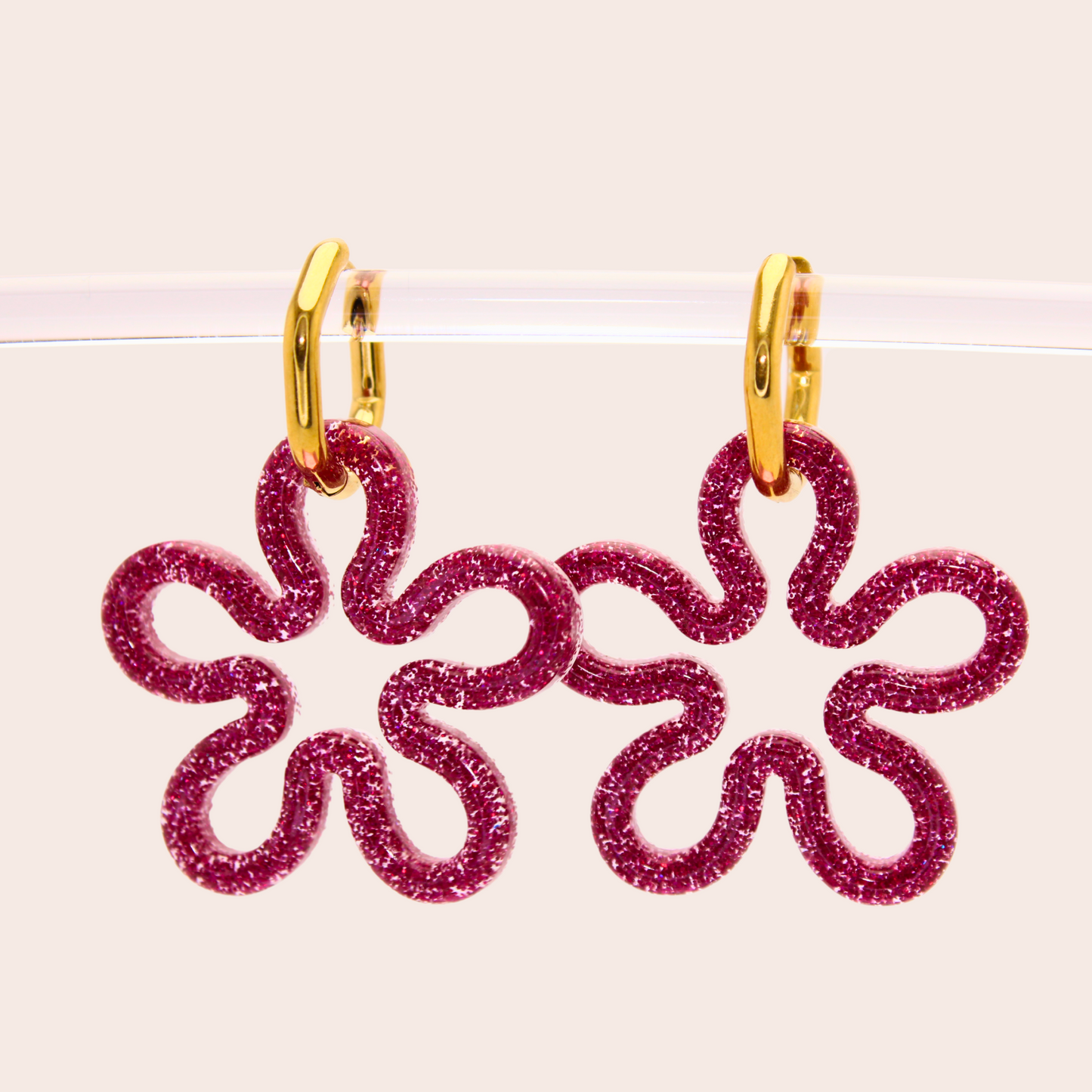 Boucles d'oreilles Fleurs Rose