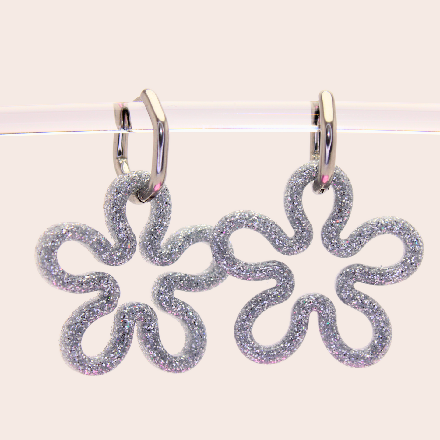 Boucles d'oreilles Fleurs Argenté