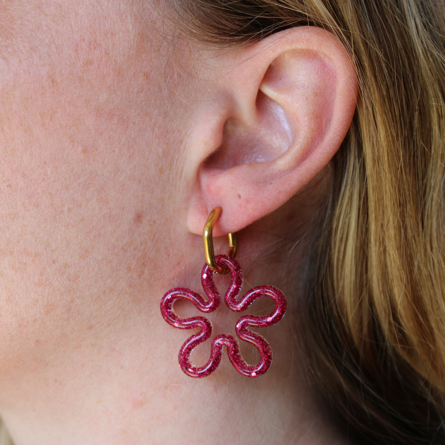 Boucles d'oreilles Fleurs Rose