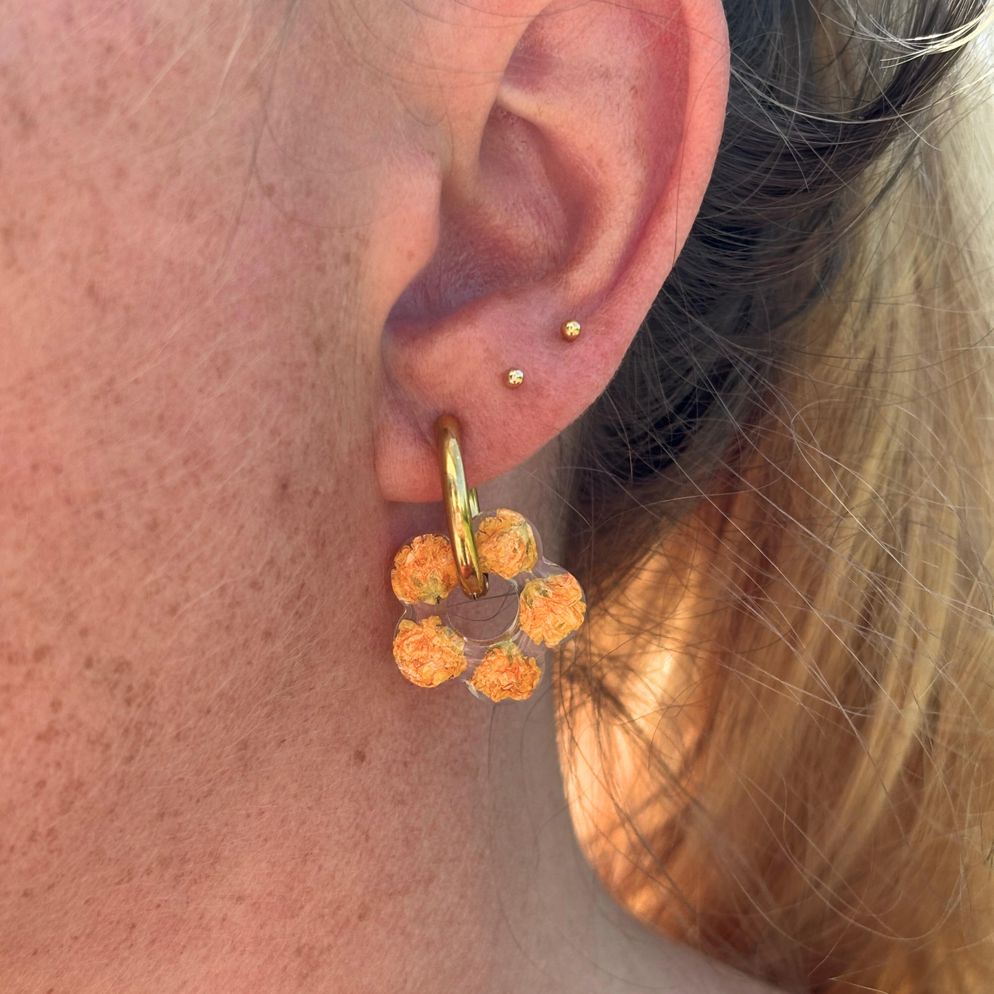 Boucles d'oreilles Fleurs séchées