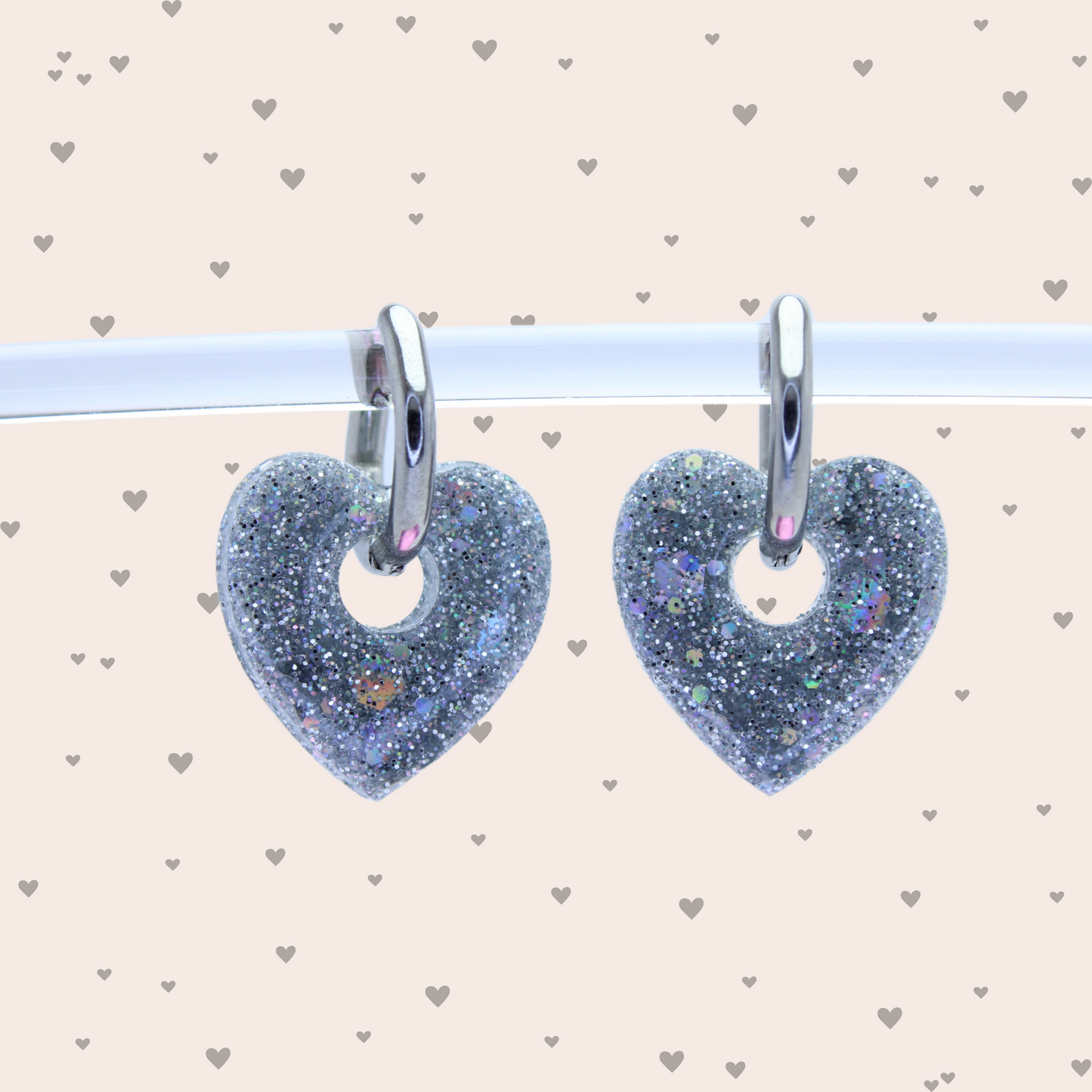 Boucles d'oreilles Cœurs Argenté