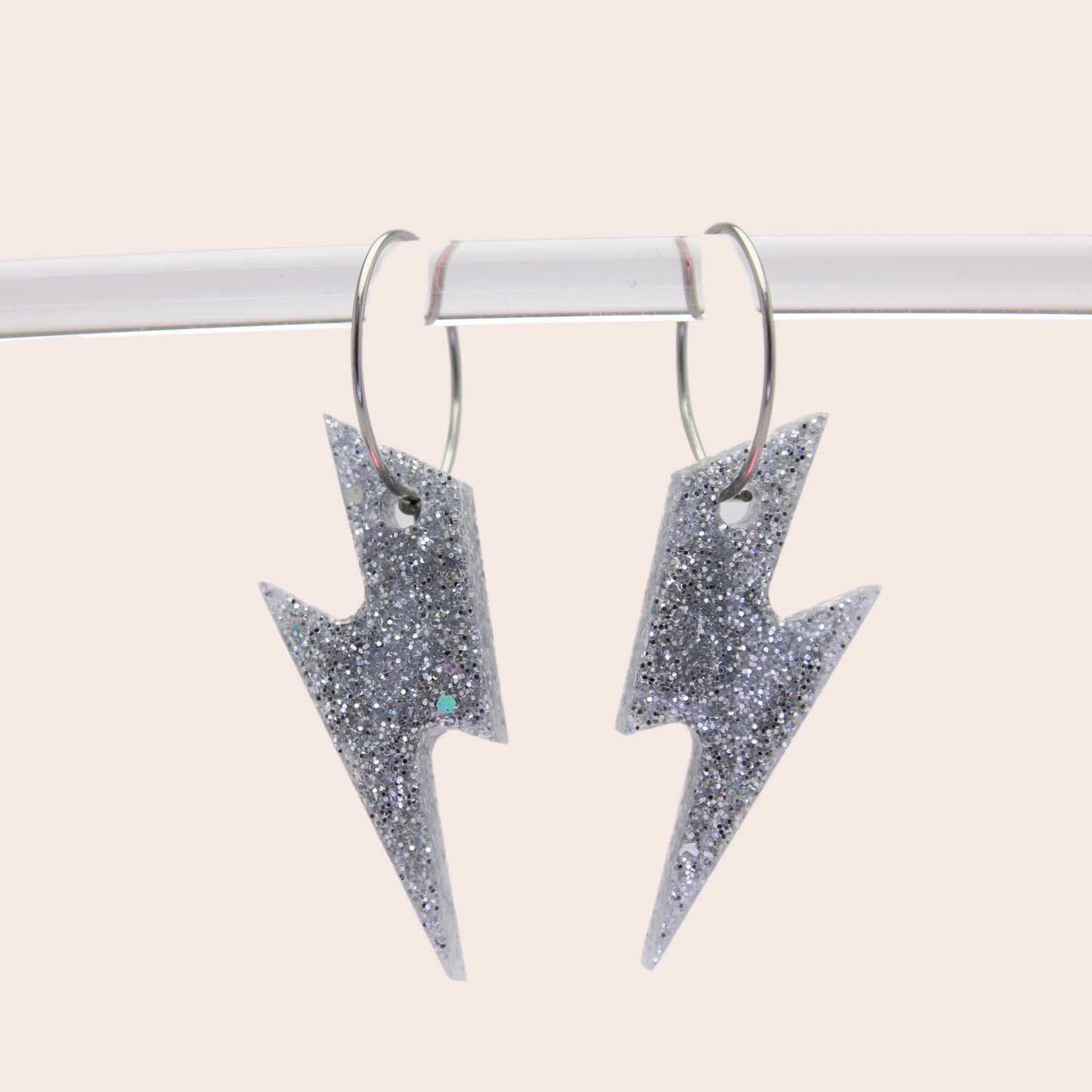 Boucles d'oreilles Éclair Argenté