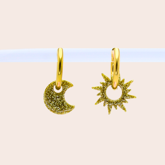 Boucles d'oreilles Soleil / Lune