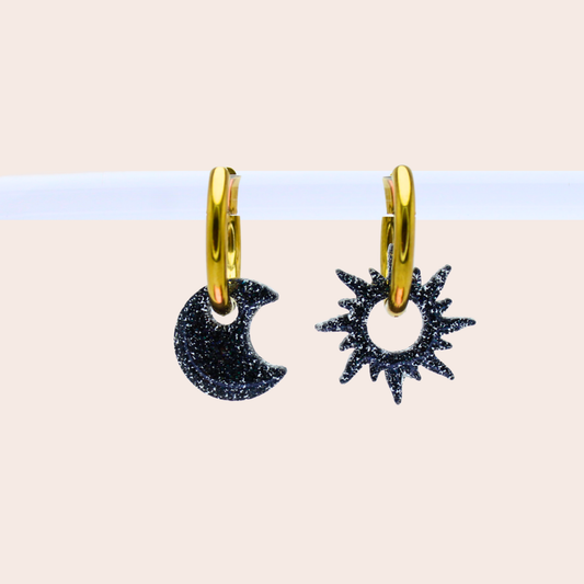 Boucles d'oreilles Soleil / Lune