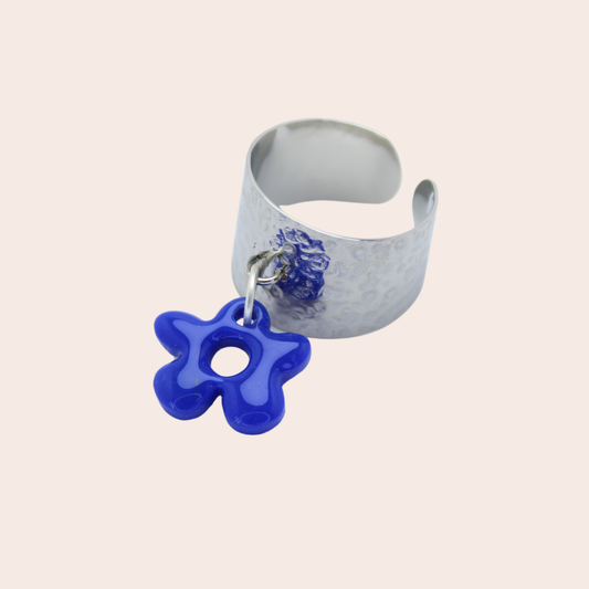 Bague Fleur Bleu
