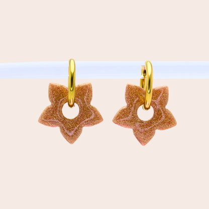 Boucles d'oreilles Rose Paillettes