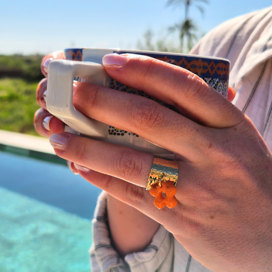 Bague Fleur Orange