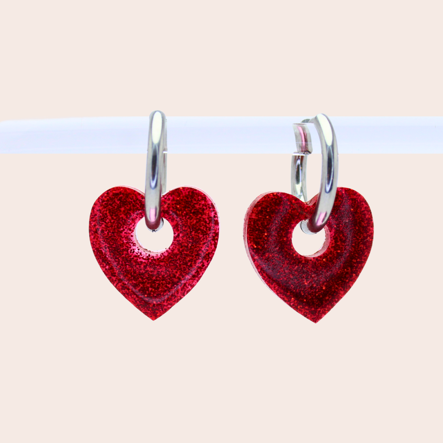 Boucles d'oreilles Cœurs Rouge