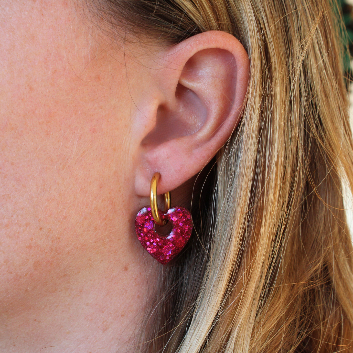 Boucles d'oreilles Cœurs Rose