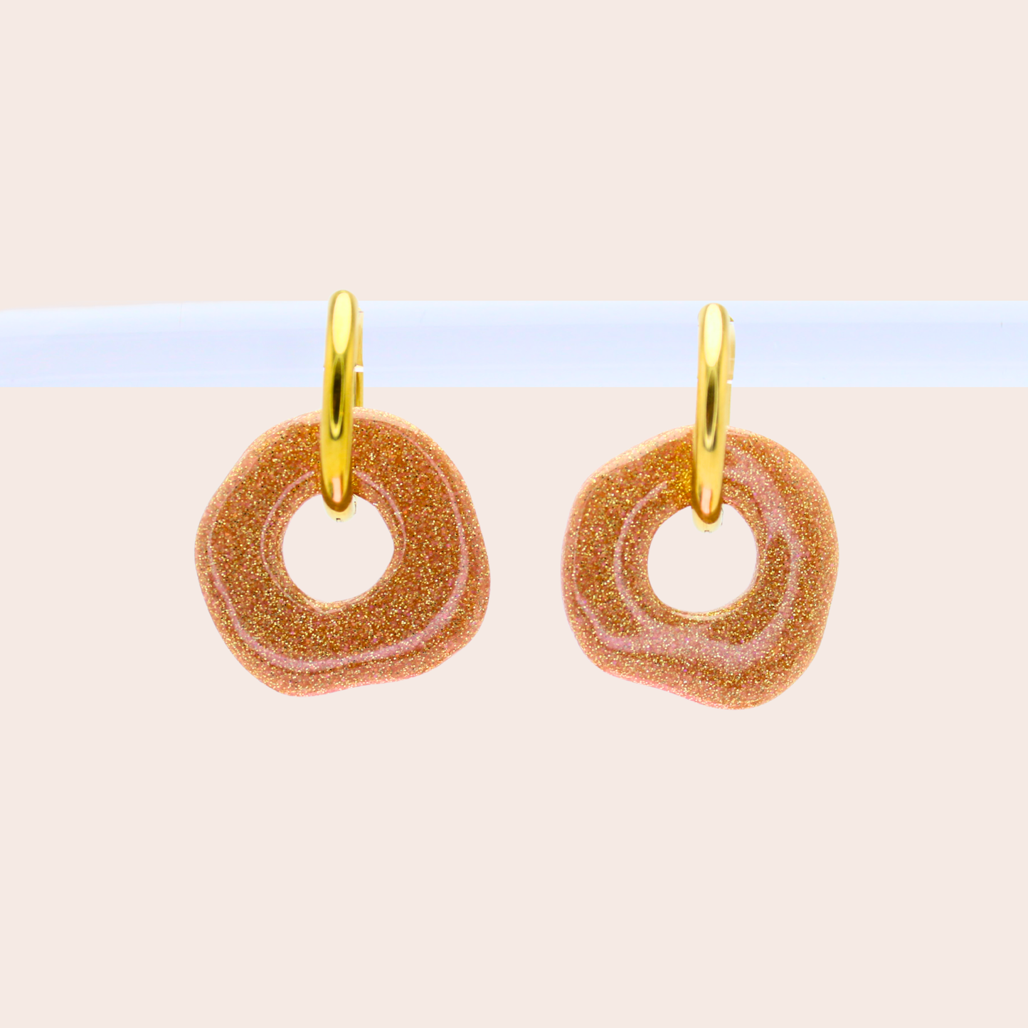 Boucles d'oreilles Rose Paillettes