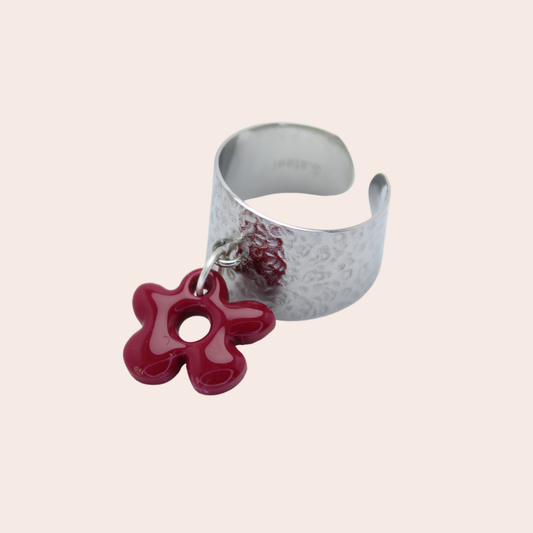 Bague Fleur Bordeaux