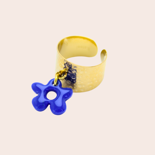 Bague Fleur Bleu