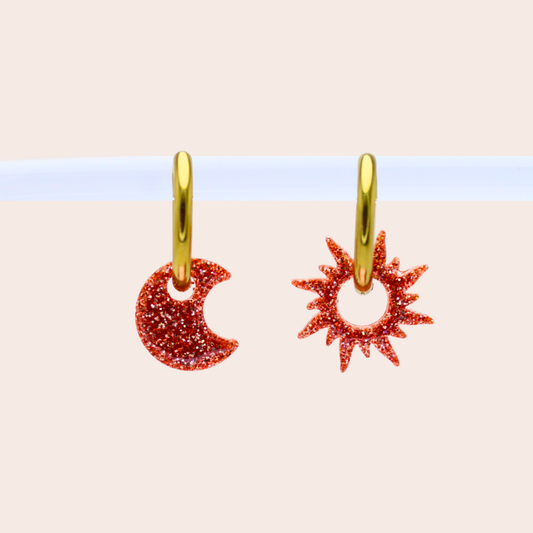 Boucles d'oreilles Soleil / Lune