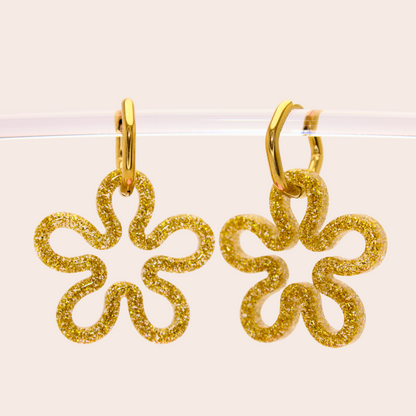 Boucles d'oreilles Fleurs Doré