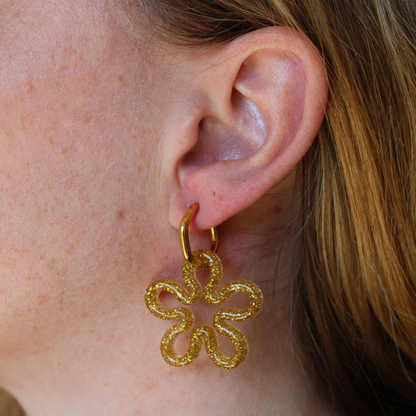 Boucles d'oreilles Fleurs Doré