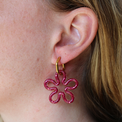 Boucles d'oreilles Fleurs Rose