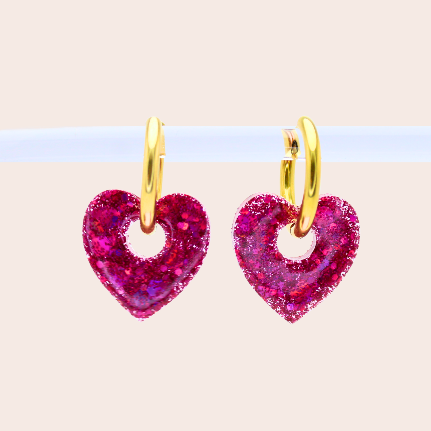 Boucles d'oreilles Cœurs Rose