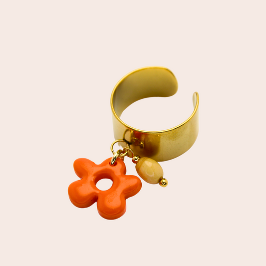Bague Fleur Orange
