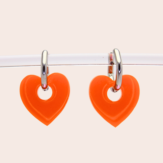 Boucles d'oreilles Cœurs Orange