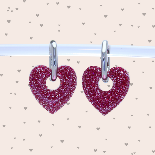 Boucles d'oreilles Cœurs Rose