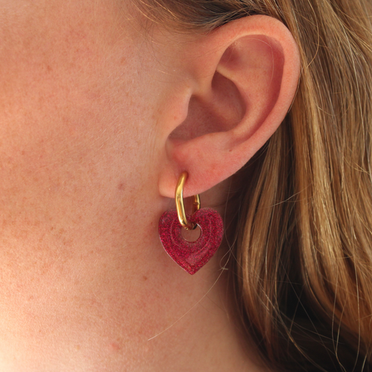 Boucles d'oreilles Cœurs Rose