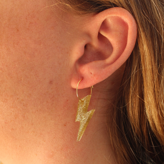 Boucles d'oreilles Éclair Doré