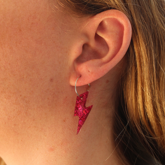 Boucles d'oreilles Éclair Rose