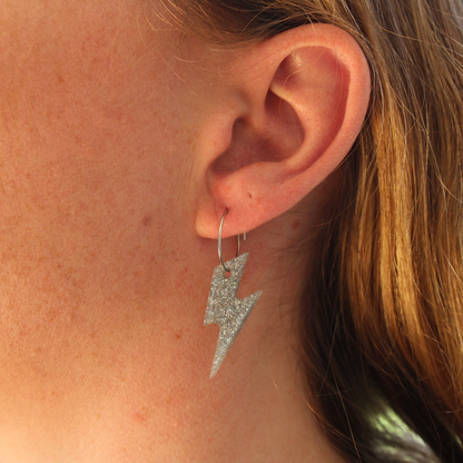 Boucles d'oreilles Éclair Argenté
