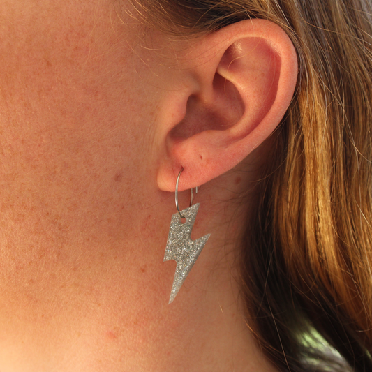 Boucles d'oreilles Éclair Argenté