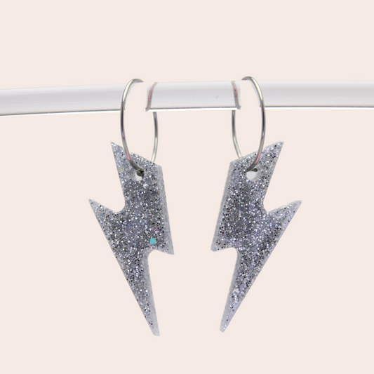 Boucles d'oreilles Éclair Argenté