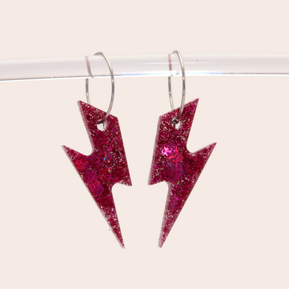 Boucles d'oreilles Éclair Rose