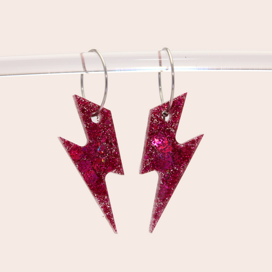Boucles d'oreilles Éclair Rose