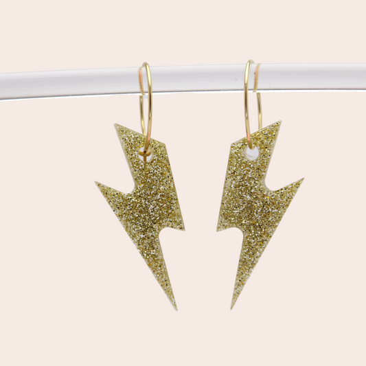 Boucles d'oreilles Éclair Doré